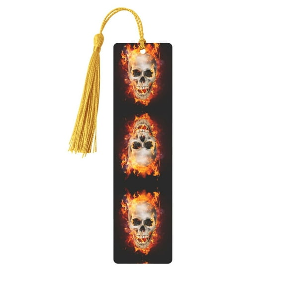 Kdxio Satanic Skull Print Metal Tassel Bookmarks,Perfect Gift for Art Lovers and Bookworms Metal Bookmarks for Women