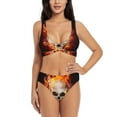 thumbnail image 1 of Kdxio Satanic Skull Print Women's 2 Piece High Waisted Wrap Spaghetti Strap Summer Swimsuit Bikini Set-X-Large, 1 of 7