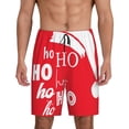 thumbnail image 1 of Kdxio Saying Ho Ho Ho Print Mens Sleep Shorts Bottoms Soft Comfy Pajama Wear Pants with Drawstring Pockets, 1 of 5