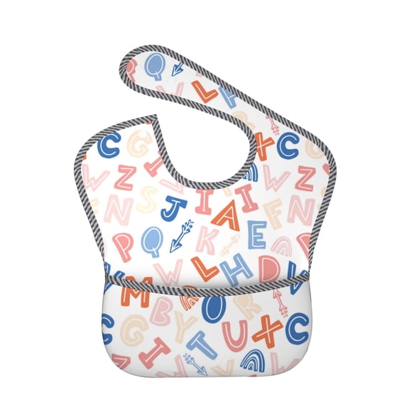 Kdxio Scandinavian Alphabet Bibs For Babies, Baby Bibs for Eating, Toddler Bibs, Waterproof Bibs, Feeding Bibs, for Toddlers, Boys, Girls
