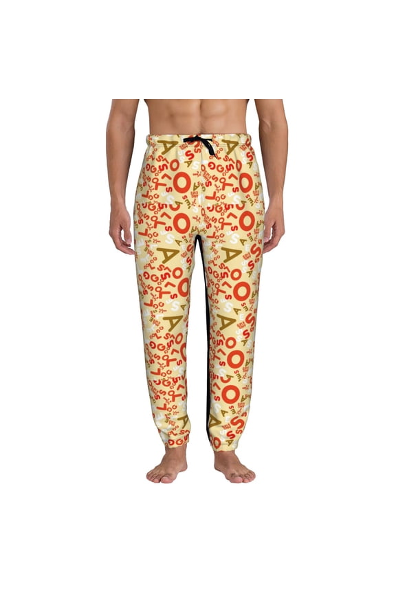 Scandinavian Alphabet2 Pattern Joggers,Sweatpants for Men with Pockets-Small