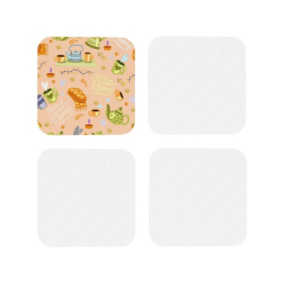 Kdxio Scandinavian Style Hygge Funny Coasters,4 Pcs Leather Coasters,Housewarming Gifts,Protect Furniture From Water Marks Scratch And Damage