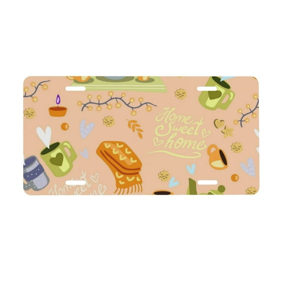 Kdxio Scandinavian Style Hygge License Plate Car Front License Plate Car Decoration Car Accessories Front Tag Plate Standard Size