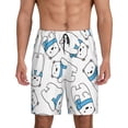 thumbnail image 1 of Kdxio Scarf Bear Print Mens Sleep Shorts Bottoms Soft Comfy Pajama Wear Pants with Drawstring Pockets, 1 of 7