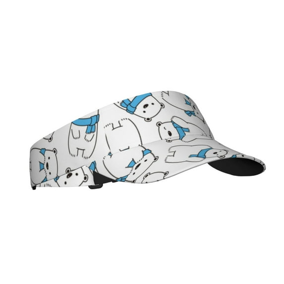 Kdxio Scarf Bear Print Sun Visor Hat Golf Visor Adjustable Velcro Outdoor Sports Cap for Men Women