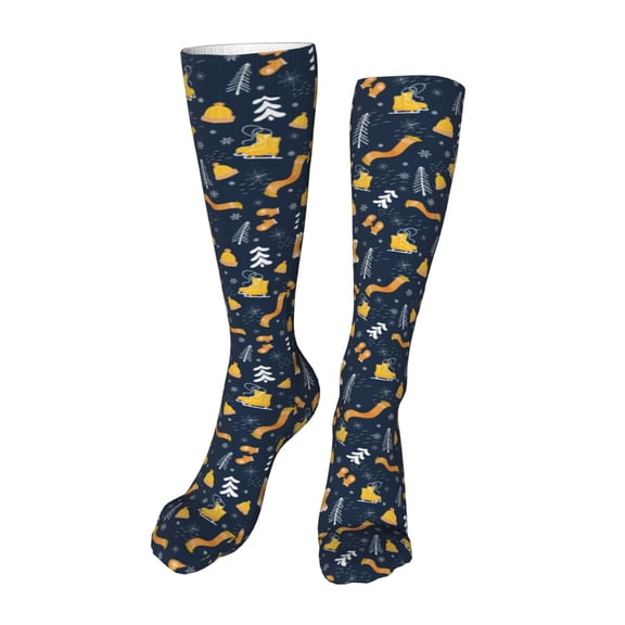 Kdxio Scarf Ski Shoes sock Funny Silky Novelty Funky Long Knee High Socks Soft 3D Print Cosplay Crazy Stockings for Men Women