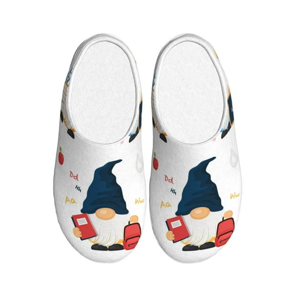 Kdxio School Cute Gnomes Women's Men's Slippers Plush Slip-On House Slipper for Winter Indoor Soft Cushion Non-slip Fluffy Slides Slippers-35/36