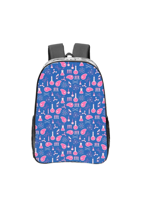 Science Experiment Clear Backpack, Transparent Bookbag for School for Women Men, Capacity Clear Bag for College, Travel