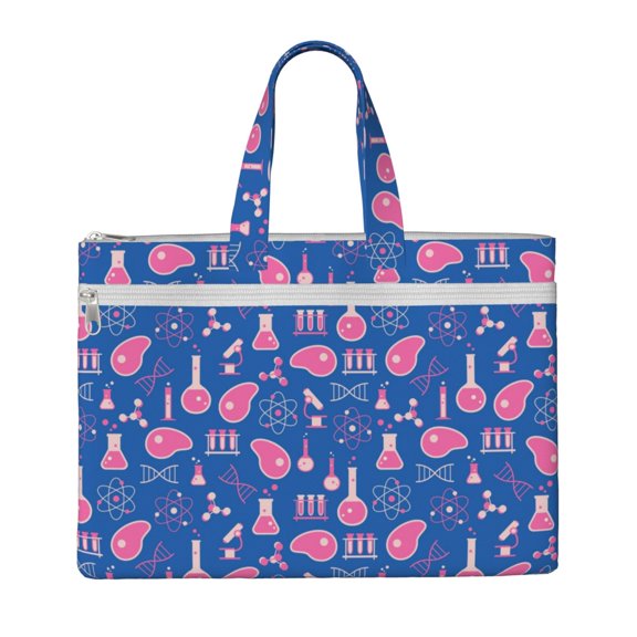 Kdxio Science Experiment File Tote Document Bag Business Briefcase Bag Document Organizer Tote Briefcase for Letter A4 Files Business Teacher Office Bag