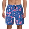 thumbnail image 1 of Kdxio Science Experiment Print Men's Swim Trunks with Compression Liner 7 Inch Inseam Quick Dry Swim Shorts, 1 of 5