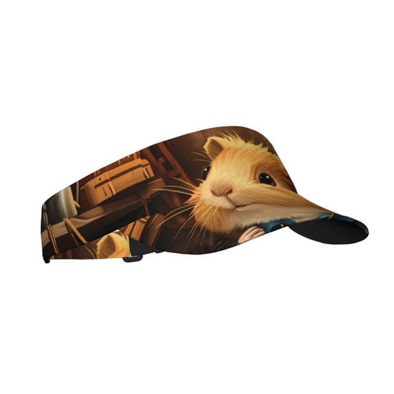 Kdxio Scientist Guinea Pig Print Sun Visor Hat Golf Visor Adjustable Velcro Outdoor Sports Cap for Men Women