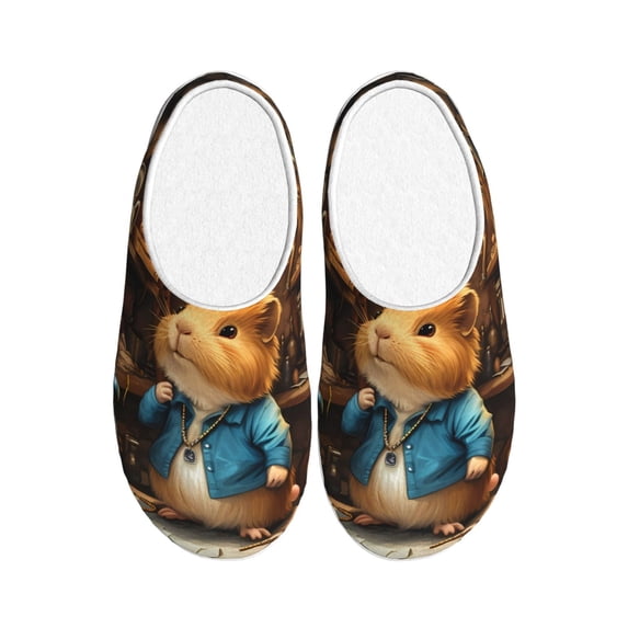 Kdxio Scientist Guinea Pig Women's Men's Slippers Plush Slip-On House Slipper for Winter Indoor Soft Cushion Non-slip Fluffy Slides Slippers-8