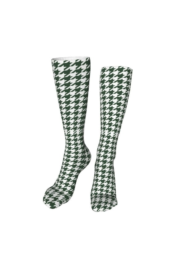 Scottish Checkered Funny Silky Novelty Funky Long Knee High Socks Soft 3D Print Cosplay Crazy Stockings for Men Women