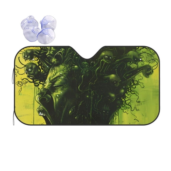 Kdxio Screaming Horror Art Print Front Windshield Sun Shade,Folding Auto Sunshade for Car Truck SUV-Small