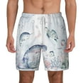 thumbnail image 1 of Kdxio Sea Animals Print Men'S Swim Trunks With Compression Liner 7 Inch Inseam Quick Dry Swim Shorts, 1 of 7