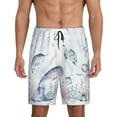 thumbnail image 1 of Kdxio Sea Animals Print Mens Sleep Shorts Bottoms Soft Comfy Pajama Wear Pants with Drawstring Pockets, 1 of 7
