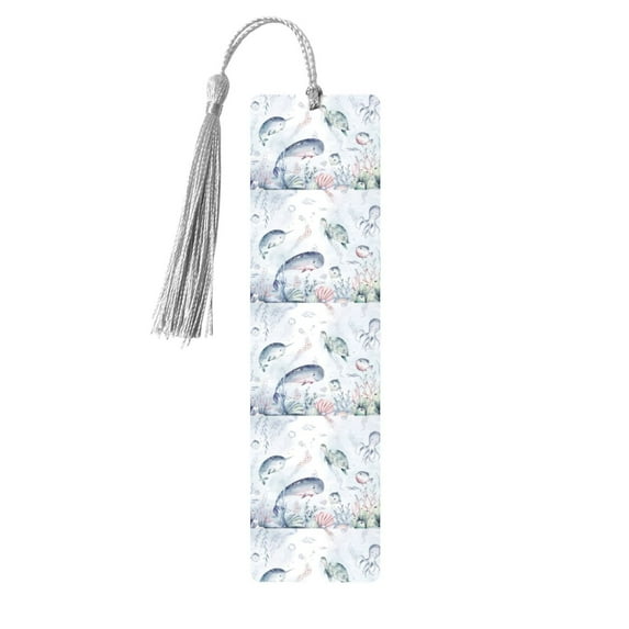 Kdxio Sea Animals Print Metal Tassel Bookmarks,Perfect Gift for Art Lovers and Bookworms Metal Bookmarks for Women
