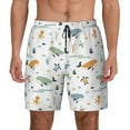 thumbnail image 1 of Kdxio Sea Creatures Print Men's Swim Trunks with Compression Liner 7 Inch Inseam Quick Dry Swim Shorts, 1 of 7
