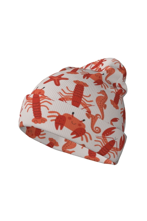 Sea Creatures Winter Beanie for Men Women Beanie Knit Hat Cuffed Cap Beanie Knit Chunky Snow Cap