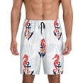 thumbnail image 1 of Kdxio Sea Horse And Corals1 Print Mens Sleep Shorts Bottoms Soft Comfy Pajama Wear Pants with Drawstring Pockets, 1 of 5