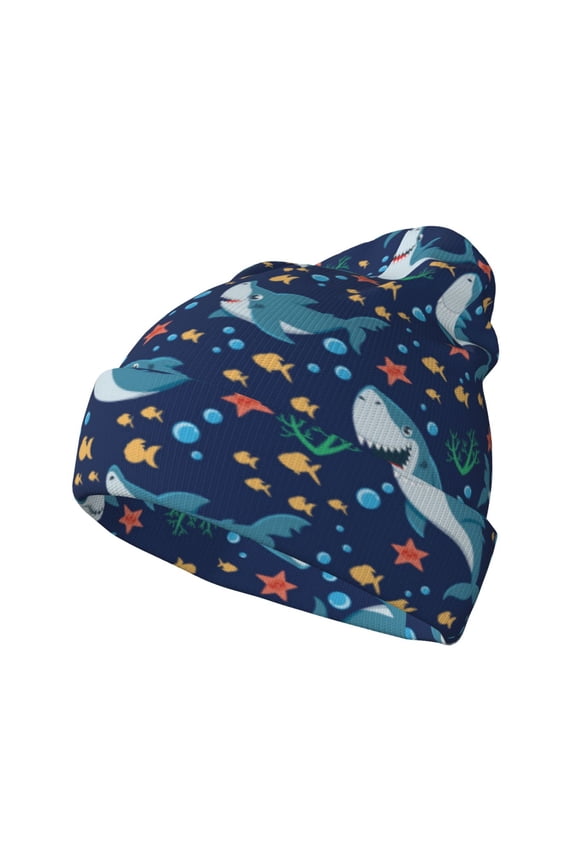 Sea Sharks Winter Beanie for Men Women Beanie Knit Hat Cuffed Cap Beanie Knit Chunky Snow Cap