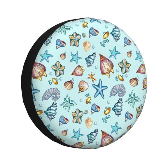 Kdxio Sea Shells 2 for Tire Cover Wheel Protectors Tyre Covers Weatherproof Wheel Covers Universal Fit for Trailer Rv SUV Truck Camper Travel Trailers 15 inch