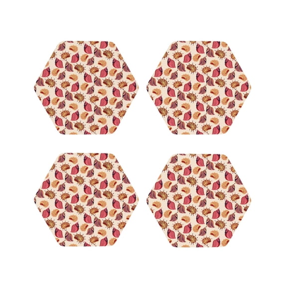 Kdxio Sea Shells Funny Coasters,4 Pcs Leather Coasters,Housewarming Gifts,Protect Furniture from Water Marks Scratch and Damage