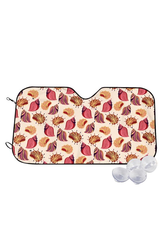 Sea Shells Print Windshield Sun Shade,UV Rays and Sun Heat Protection,Sunshade for Car Windshield,Car Shade Front Windshield - Medium
