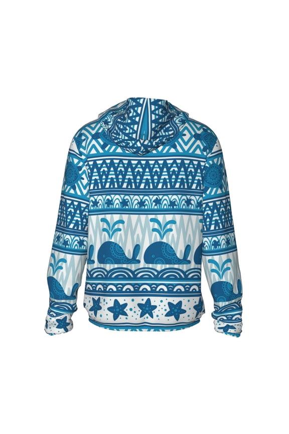 Sea Underwater Animals Print Women Men Sun Protection UPF 50+ Jackets Zip Up Long Sleeve Hoodie Hiking Lightweight with Pockets