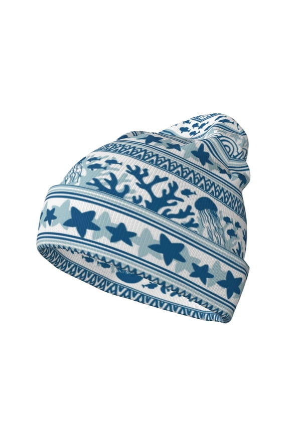 Sea Underwater Jellyfish Winter Beanie for Men Women Beanie Knit Hat Cuffed Cap Beanie Knit Chunky Snow Cap