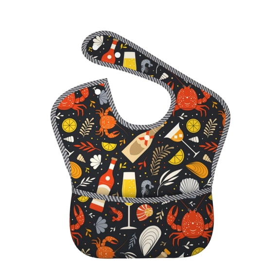 Kdxio Seafood And Drinks Bibs For Babies, Baby Bibs for Eating, Toddler Bibs, Waterproof Bibs, Feeding Bibs, for Toddlers, Boys, Girls
