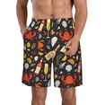 thumbnail image 1 of Kdxio Seafood And Drinks Pattern Mens Casual Shorts - Drawstring Summer Beach Sports Shorts for Men, 1 of 5