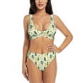 thumbnail image 1 of Kdxio Seahorse Print Women's 2 Piece High Waisted Wrap Spaghetti Strap Summer Swimsuit Bikini Set-Medium, 1 of 7