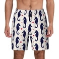 thumbnail image 1 of Kdxio Seahorses And Hearts Print Men'S Swim Trunks With Compression Liner 7 Inch Inseam Quick Dry Swim Shorts, 1 of 7