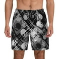 thumbnail image 1 of Kdxio Seamless Pattern With Skulls Print Men'S Swim Trunks With Compression Liner 7 Inch Inseam Quick Dry Swim Shorts, 1 of 7