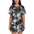 thumbnail image 1 of Kdxio Seamless Pattern With Skulls Print Pajamas Sets for Women Short-Sleeved Pjs with Lounge Shorts Two Piece Sleepwear S-4XL, 1 of 8