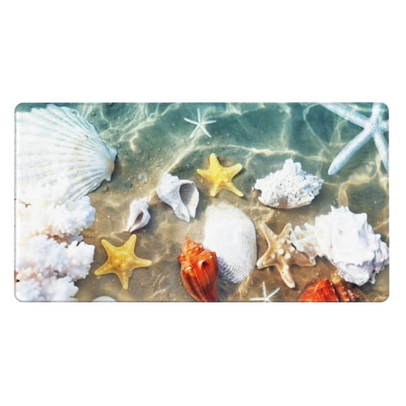 Kdxio Seashell On The Beach Print Large Gaming Mouse Pad,Non-Slip Base,Water Resist Keyboard Pad for Gamer,Office & Home,29.5 x 15.8 in