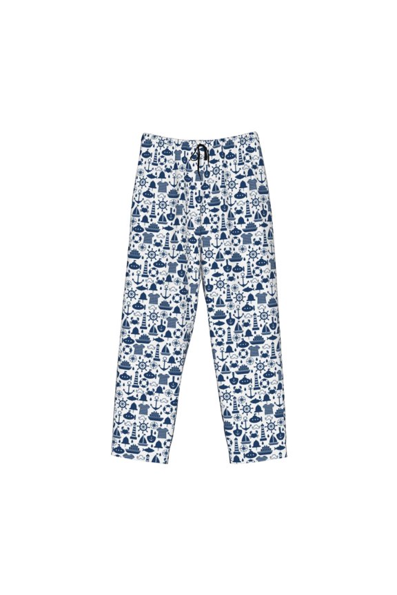 Seaside Primary Color Print Men's Sleep Pajama Pant Lounge Pants with Pockets