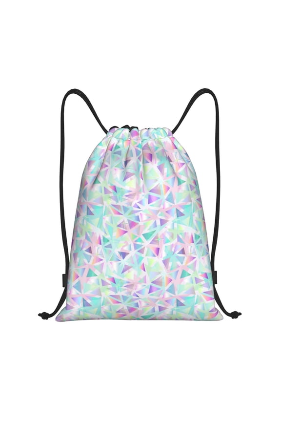 Sequins Print Drawstring Backpack Bag,Waterproof Draw String Back Sack, Gym Drawstring Bags Swim Bag For Unisex