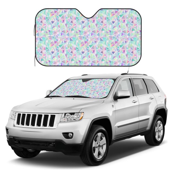 Kdxio Sequins Print Windshield Sun Shade, Foldable Sun Blocker for Car,Truck,SUV Automotive Interior Sun Protection,Reflective Shade for Front Windshield(Small)