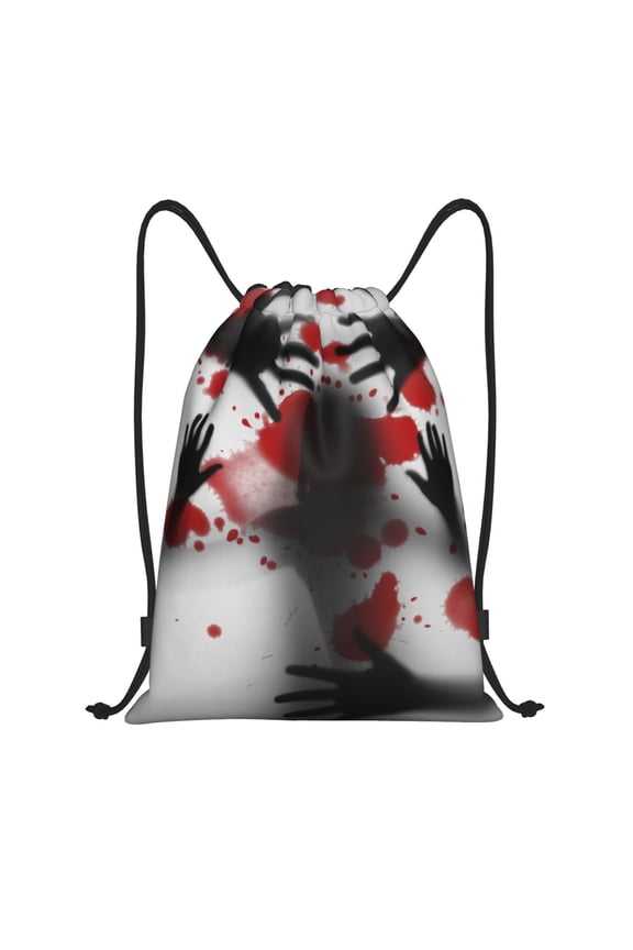 Shadows Behind Print Drawstring Backpack Bag,Waterproof Draw String Back Sack, Gym Drawstring Bags Swim Bag For Unisex