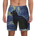 thumbnail image 1 of Kdxio Shambhala Cat Print Men'S Swim Trunks With Compression Liner 7 Inch Inseam Quick Dry Swim Shorts, 1 of 7