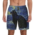 thumbnail image 1 of Kdxio Shambhala Cat Print Men'S Swim Trunks With Compression Liner 7 Inch Inseam Quick Dry Swim Shorts, 1 of 7
