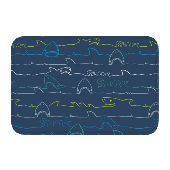 Kdxio Shark,16" x 24", Non-Slip Front Door Mats,Outdoor Welcome Mat Washable