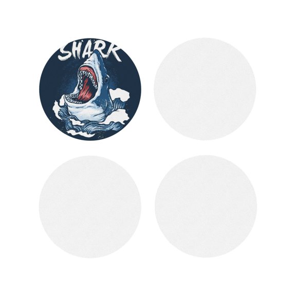 Kdxio Shark Funny Coasters,4 Pcs Leather Coasters,Housewarming Gifts,Protect Furniture From Water Marks Scratch And Damage