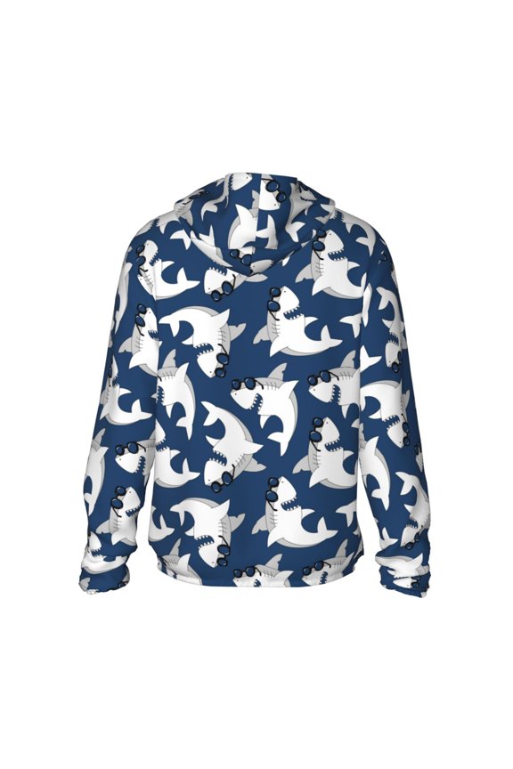 Shark Print Women Men Sun Protection UPF 50+ Jackets Zip Up Long Sleeve Hoodie Hiking Lightweight with Pockets