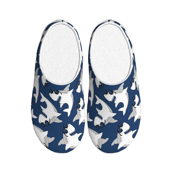 Kdxio Shark Women's Men's Slippers Plush Slip-On House Slipper for Winter Indoor Soft Cushion Non-slip Fluffy Slides Slippers-46/47