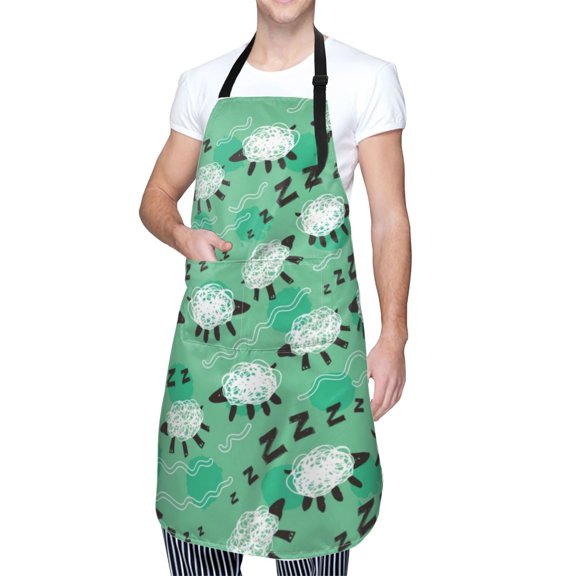 Kdxio Sheep Zzz Apron with Pockets Adjustable Kitchen Aprons for Men Women Waterproof Aprons for Cooking,Drawing,Crafting, Baking Household Cleaning