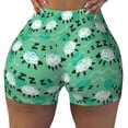 thumbnail image 1 of Kdxio Sheep Zzz Print Workout Shorts for Women Seamless Soft Smooth Gym Yoga Scrunch Active Shorts, 1 of 5