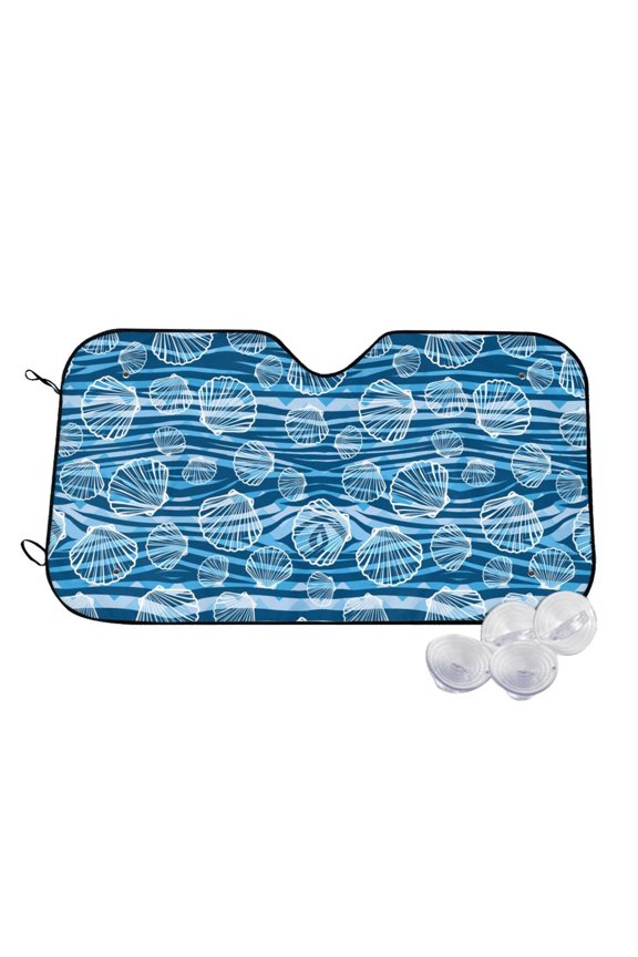 Shell Print Windshield Sun Shade,UV Rays and Sun Heat Protection,Sunshade for Car Windshield,Car Shade Front Windshield - Medium
